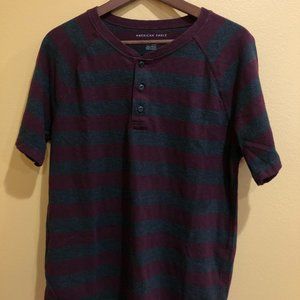 American Eagle Standard Fit Men's Henly Short Sleeve Shirt Size Small